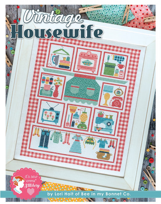 Vintage Housewife Cross Stitch Pattern