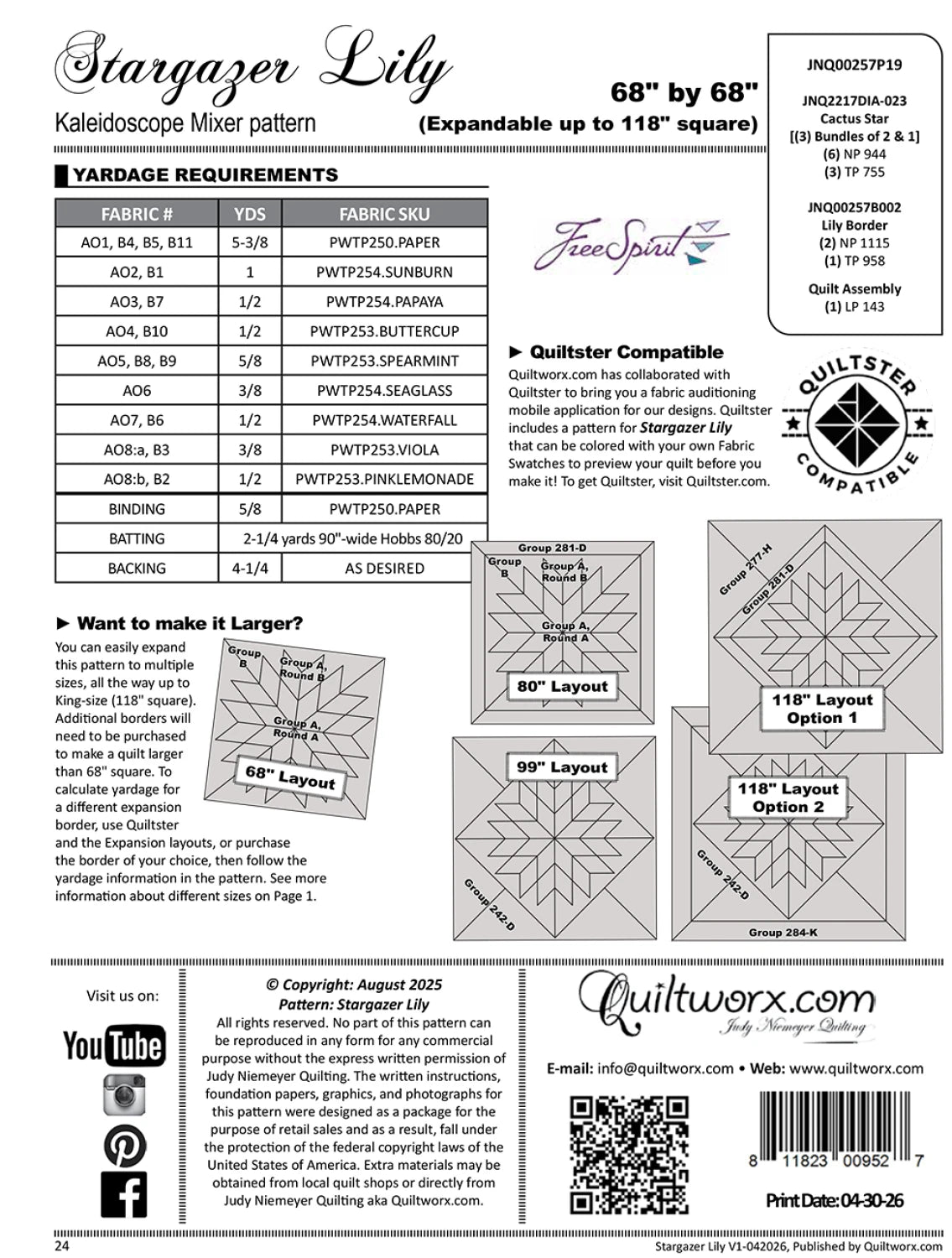 Stargazer Lily Pattern