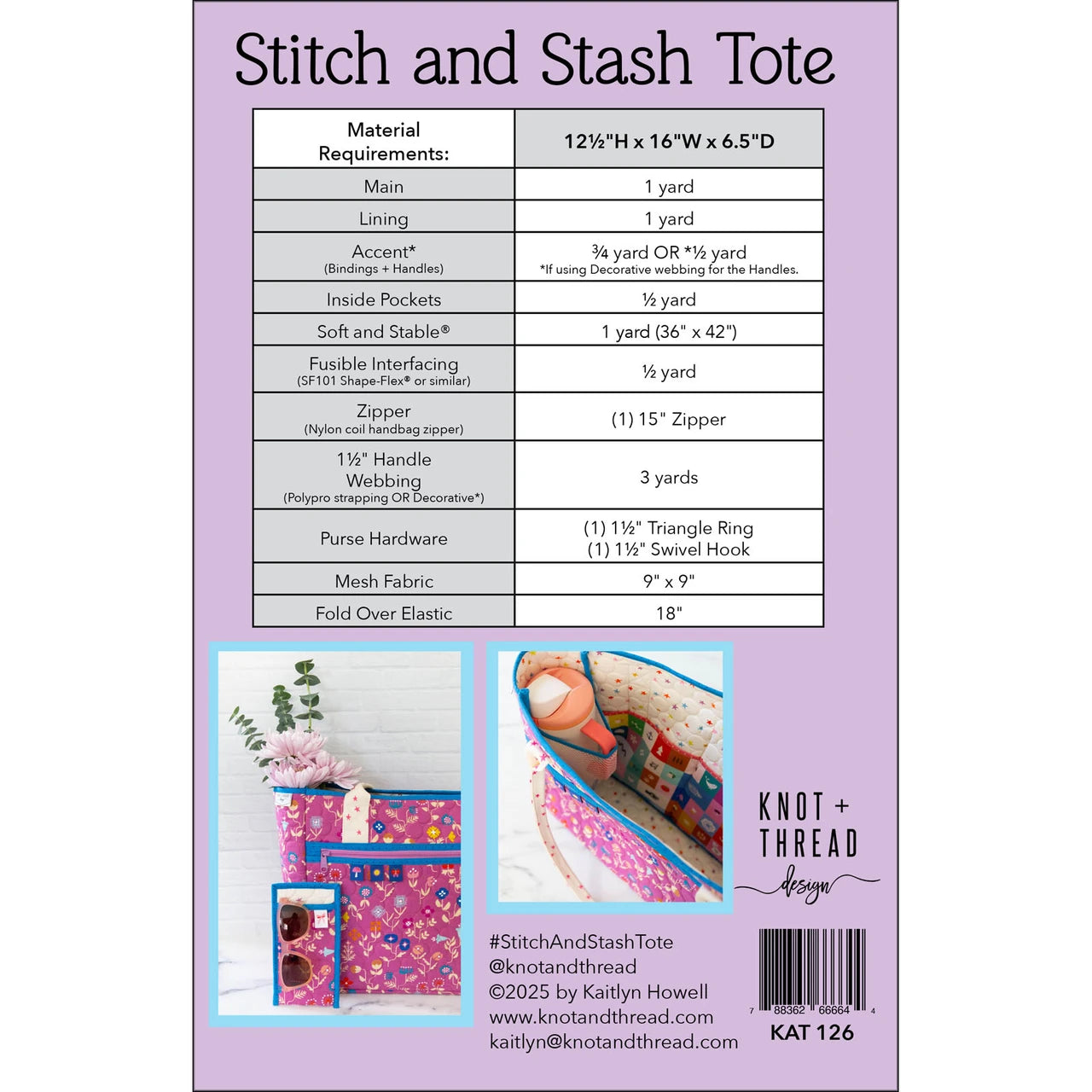 Stitch and Stash Tote Pattern