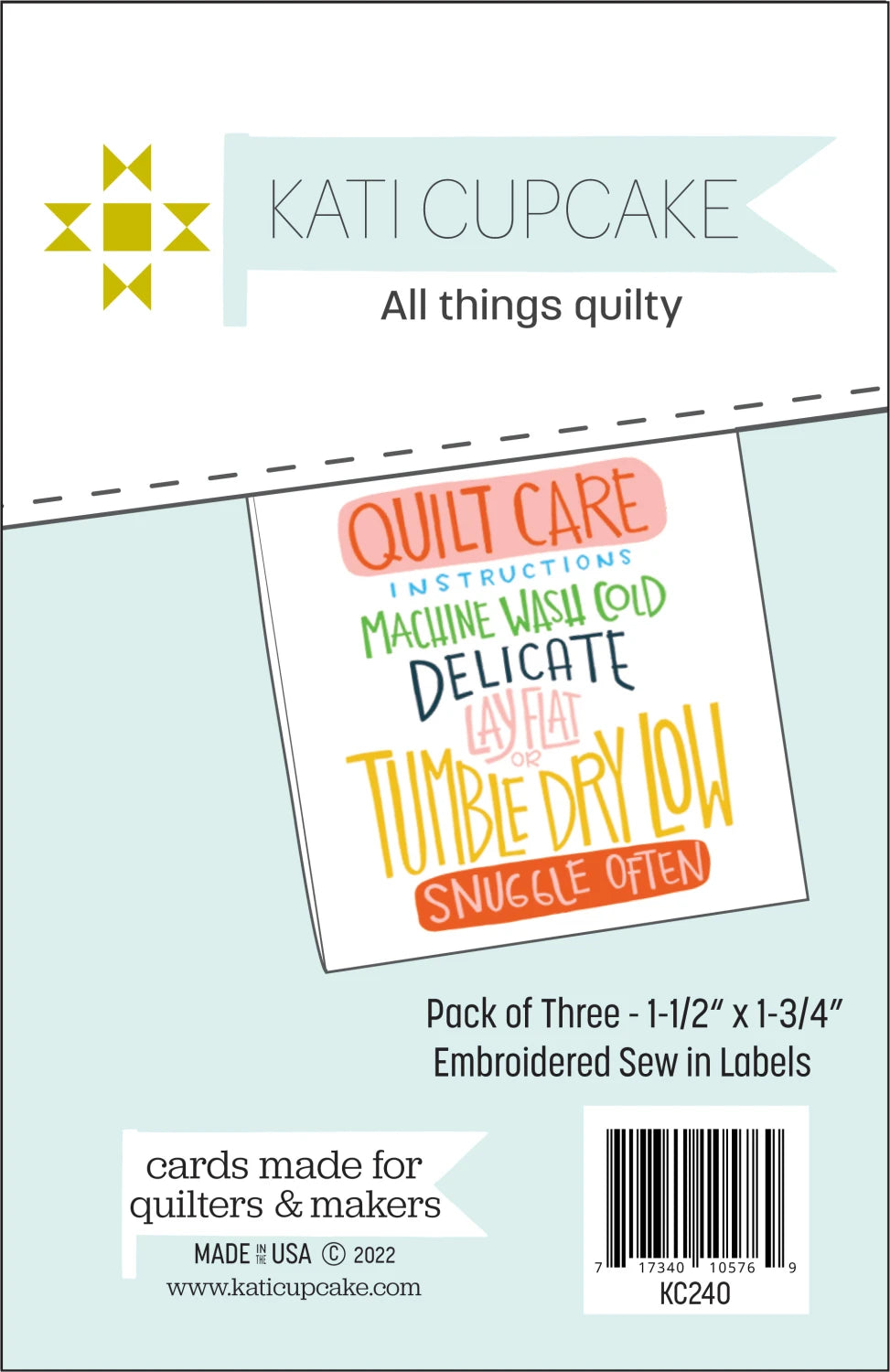 Quilty Instructions Quilt Labels- 3pk