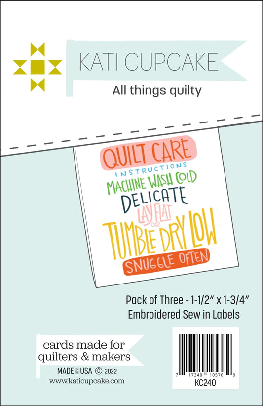 Quilty Instructions Quilt Labels- 3pk