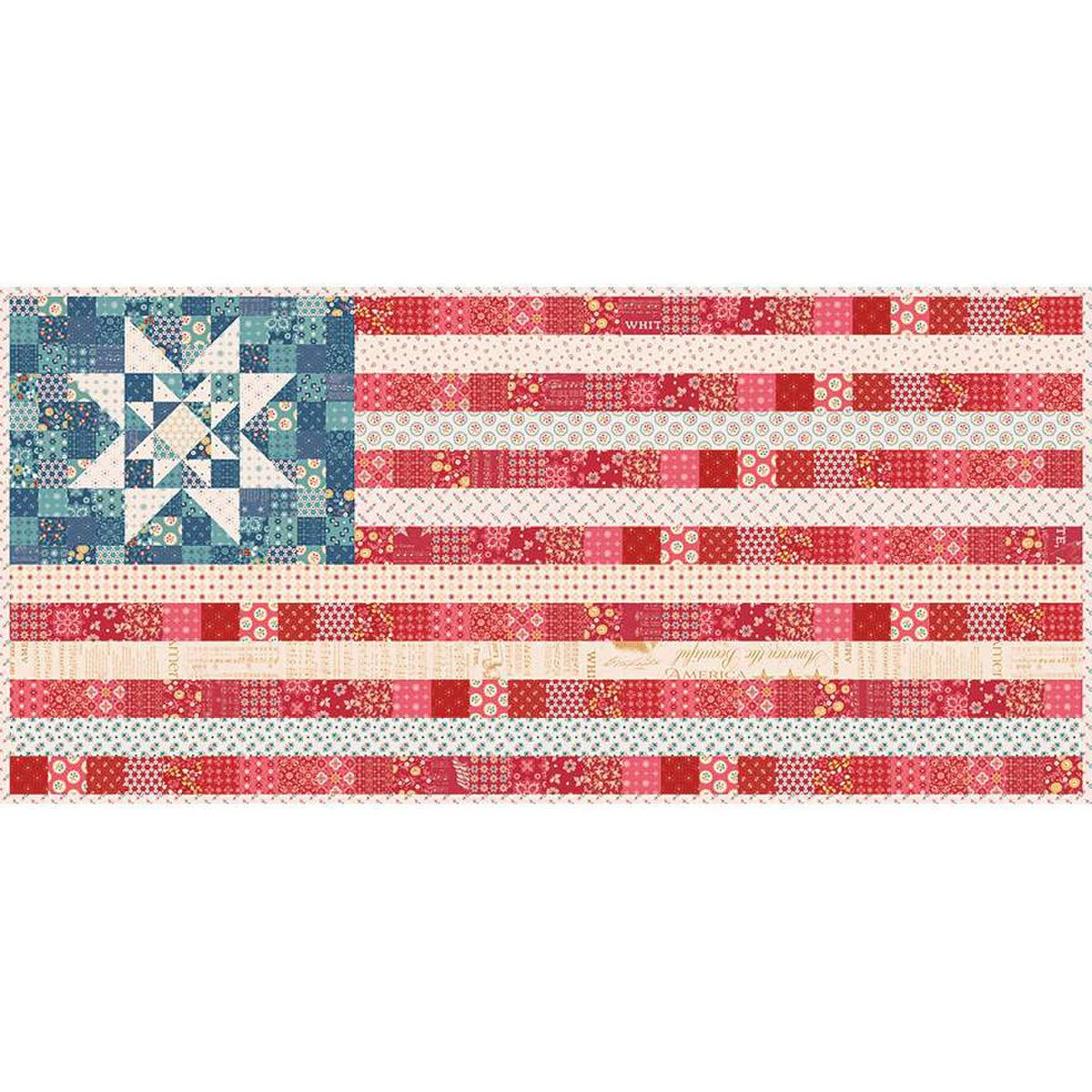 Americana- Oh Beautiful Flag Runner & Amber Waves Mini Quilt Kit