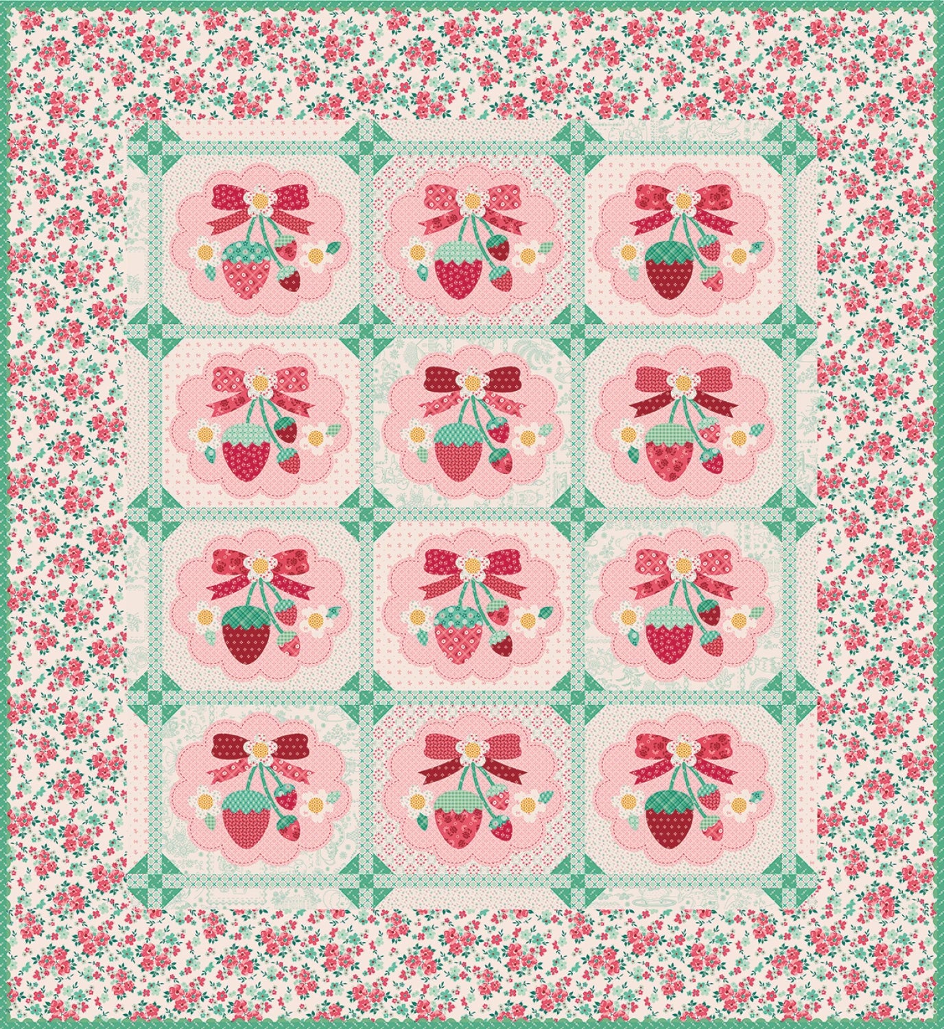 Berry & Sage Strawberry Crush Boxed Quilt Kit