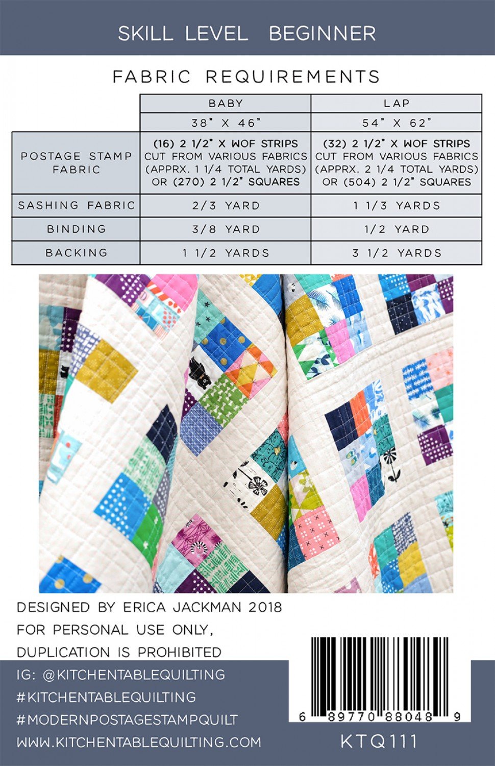 Modern Postage Stamp Quilt Pattern