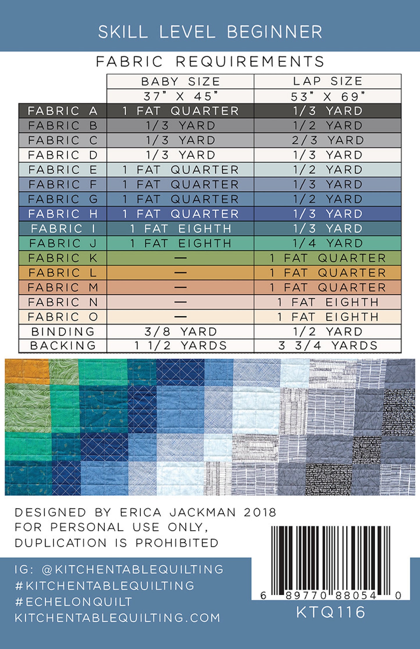 Echelon Quilt Pattern