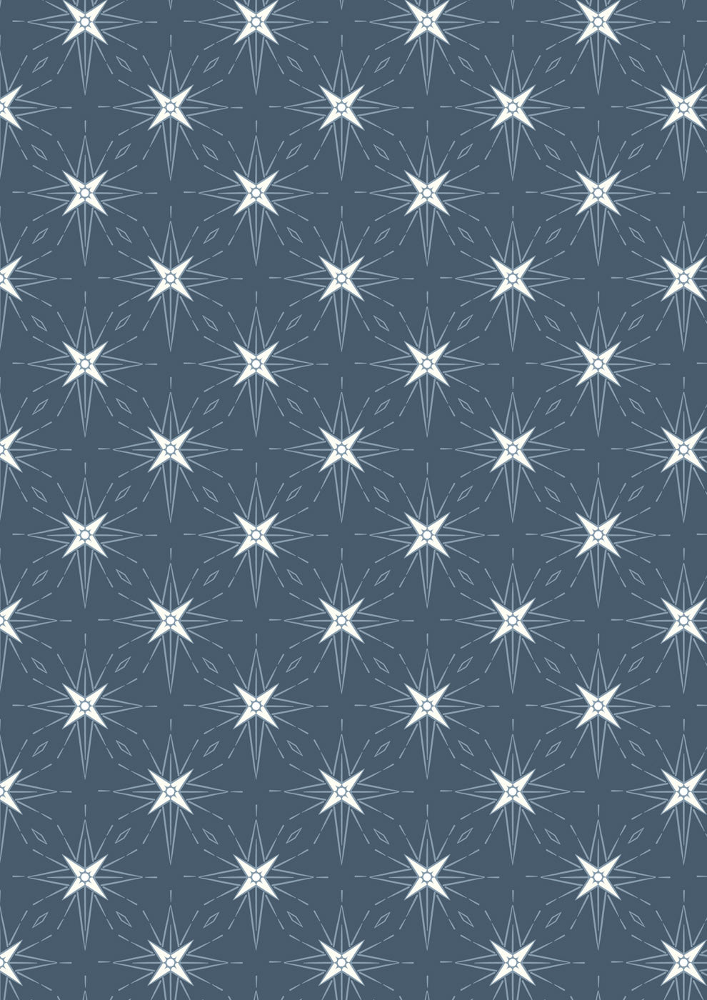Where the Sky Dances- Dark Blue with Pearl, North Star: Sold by the 1/2 yard