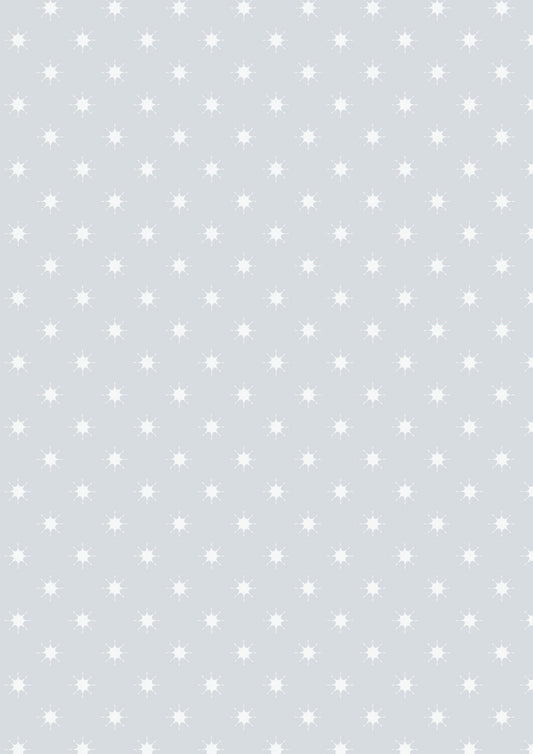 Where the Sky Dances- Silver Grey with Pearl, Little Stars: Sold by the 1/2 yard