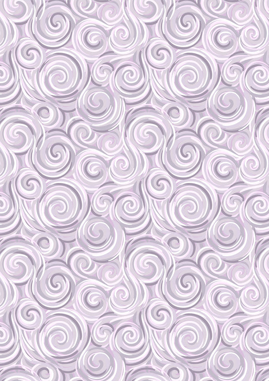 Where the Sky Dances- Warm Lilac with Pearl, Northern Lights Swirl: Sold by the 1/2 yard