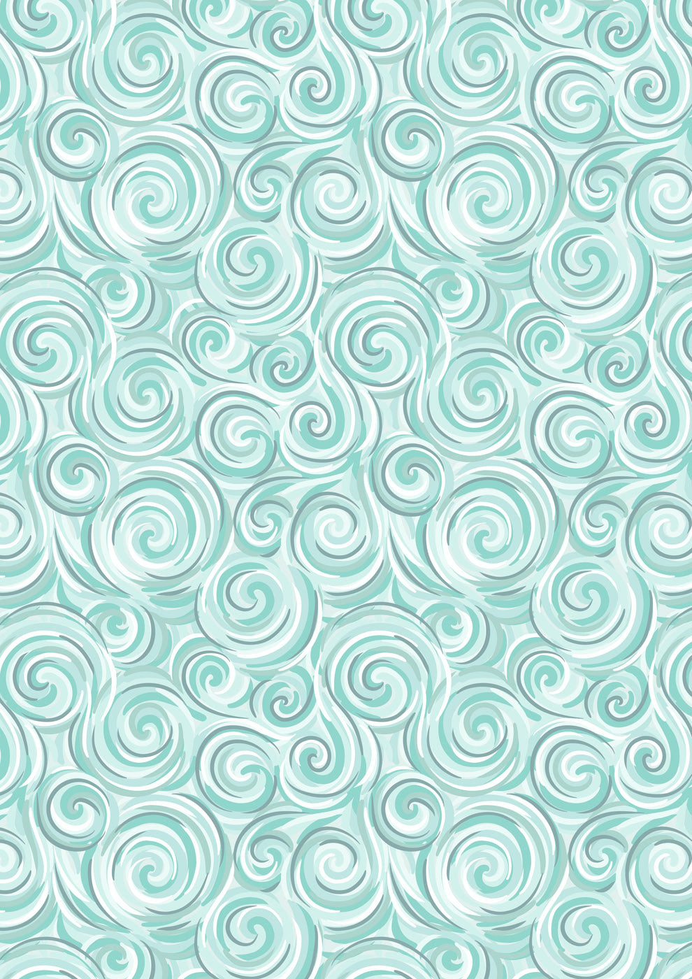 Where the Sky Dances- Icy Blue with Pearl, Northern Lights Swirl: Sold by the 1/2 yard