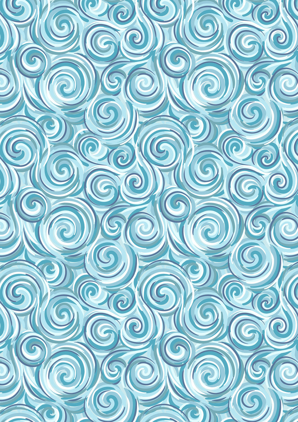 Where the Sky Dances- Blue with Pearl, Northern Lights Swirl: Sold by the 1/2 yard