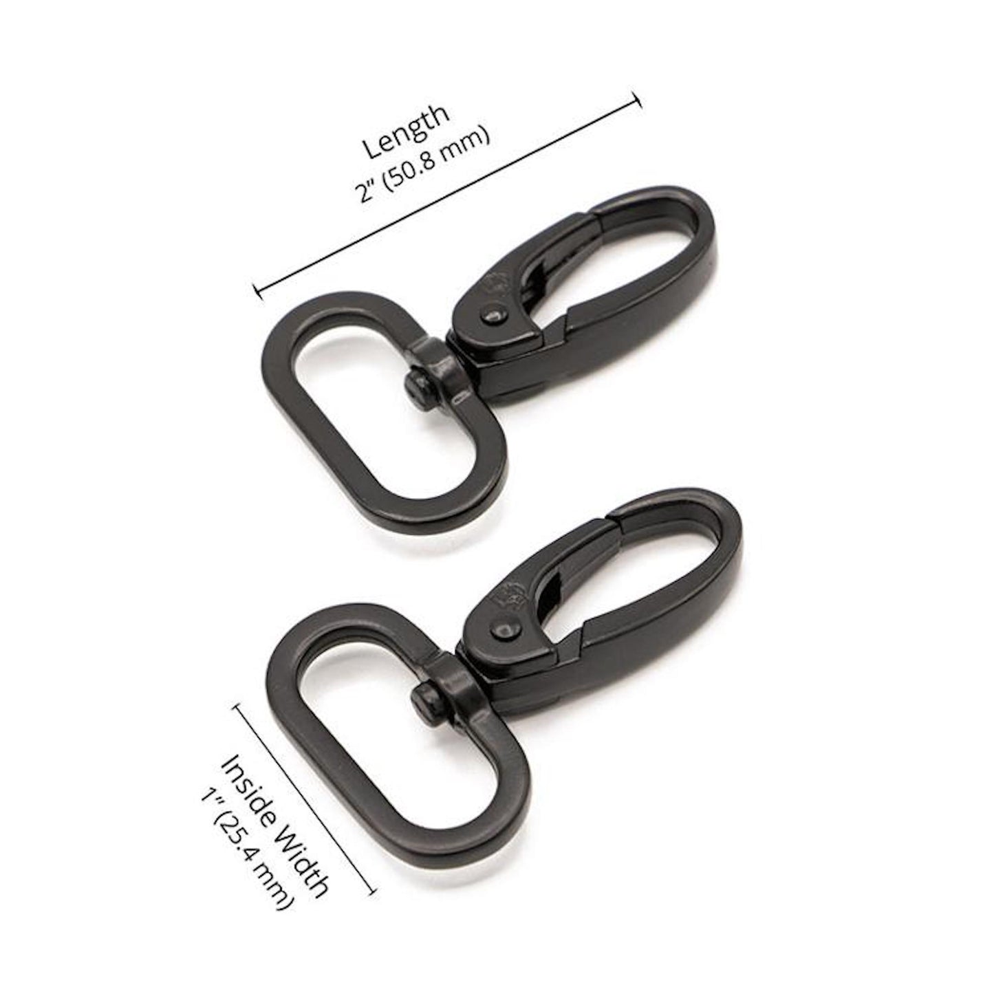 Swivel Hook 1" Black: 2Pcs