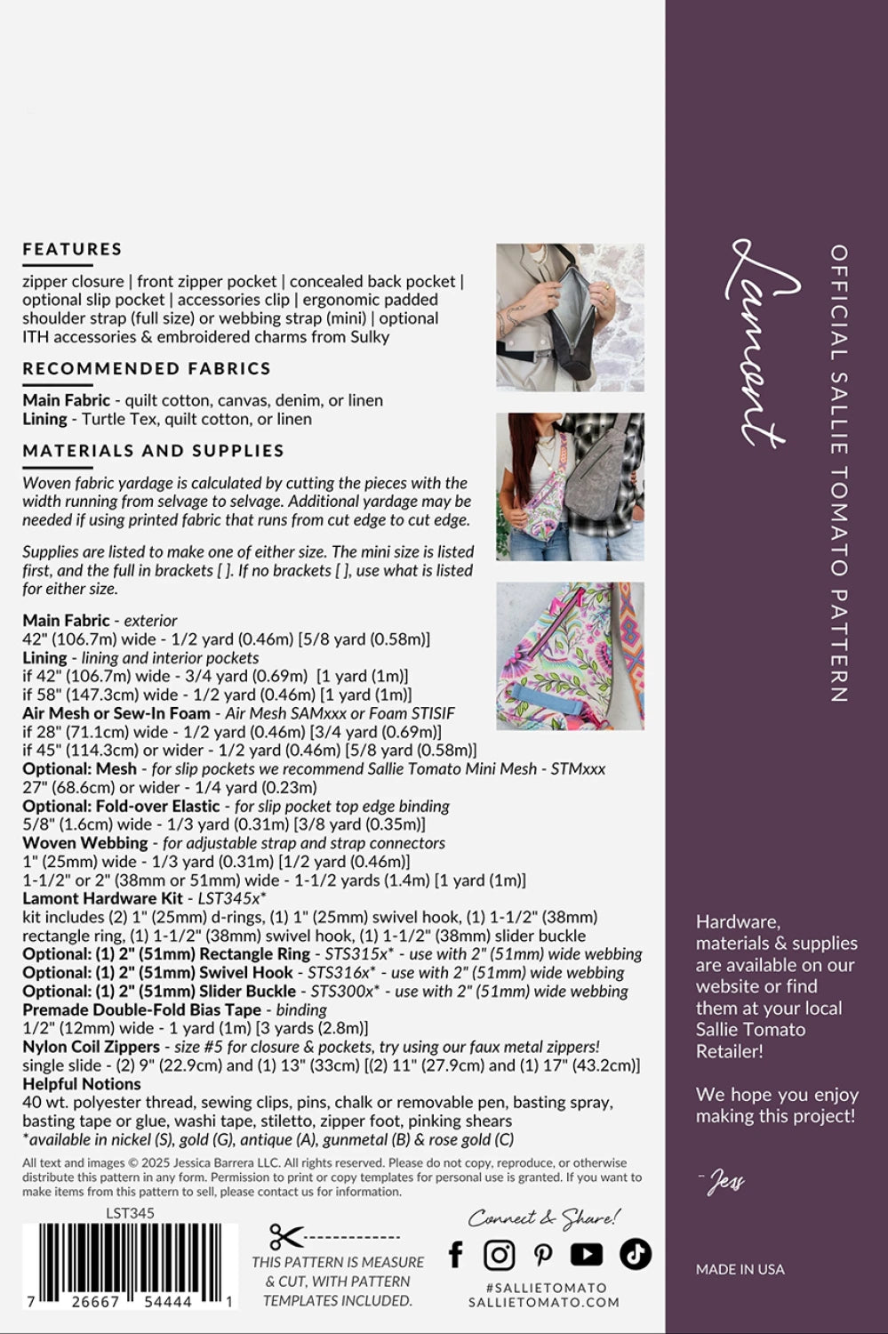 Lamont Sling Bag Pattern