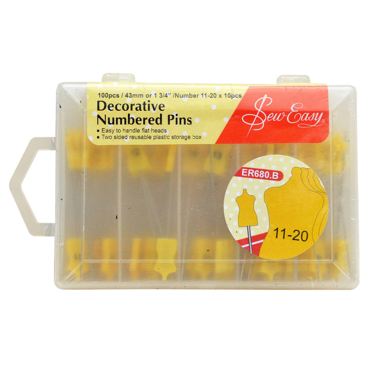 Yellow Decorative Numbered Pins: 200pcs