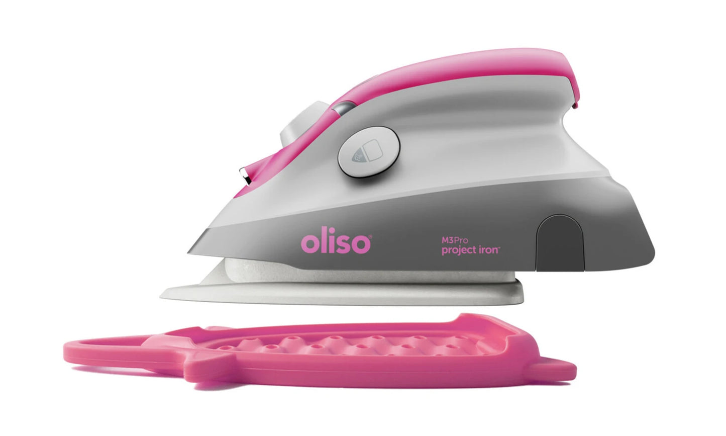 Oliso Mini Iron with Trivet- Raspberry