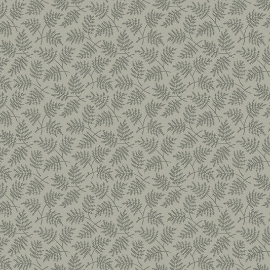 Dark & Stormy- Cream Tossed Leaves: Sold by the 1/2 yard