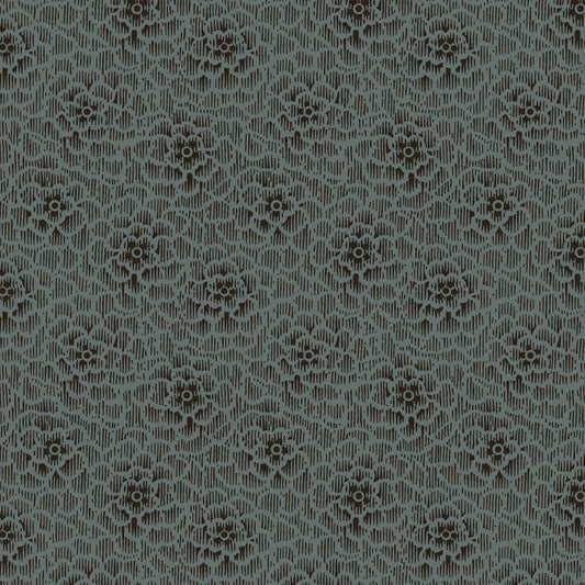 Dark & Stormy- Navy Chrysanthemum: Sold by the 1/2 yard