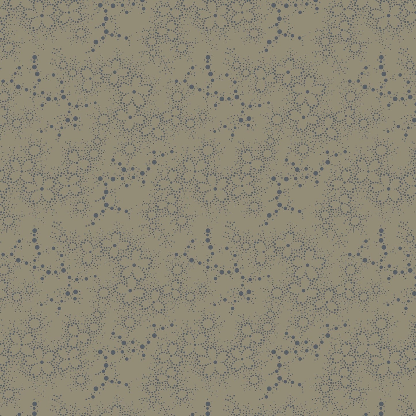 Dark & Stormy- Taupe Dot Flower: Sold by the 1/2 yard