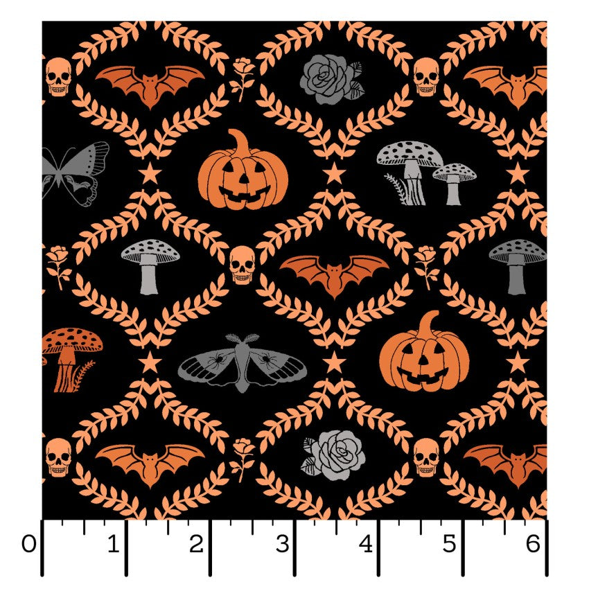 Goth Gardens- Black Goth Vines: Sold by the 1/2 yard