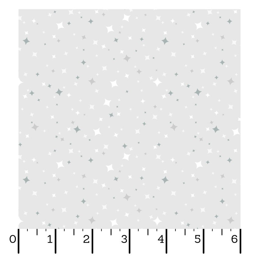 Honey Bunny- Light Gray Stars: Sold by the 1/2 yard