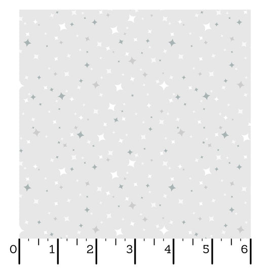 Honey Bunny- Light Gray Stars: Sold by the 1/2 yard
