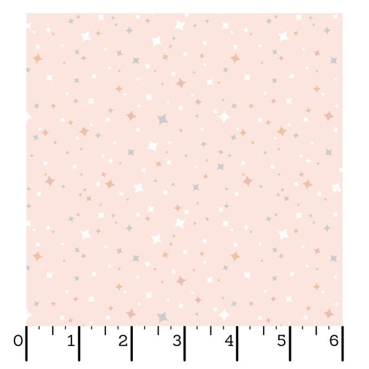 Honey Bunny- Light Pink Stars: Sold by the 1/2 yard