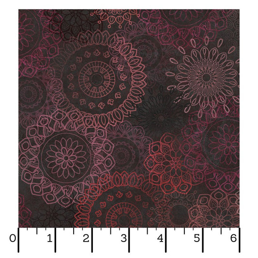 Operetta- Black Lace Flowers: Sold by the 1/2 yard
