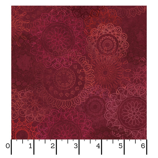 Operetta- Maroon Lace Flowers: Sold by the 1/2 yard
