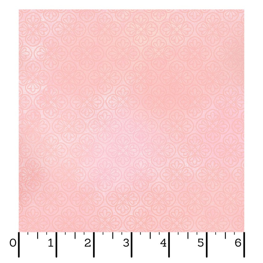 Operetta- Pink Flower Tiles: Sold by the 1/2 yard