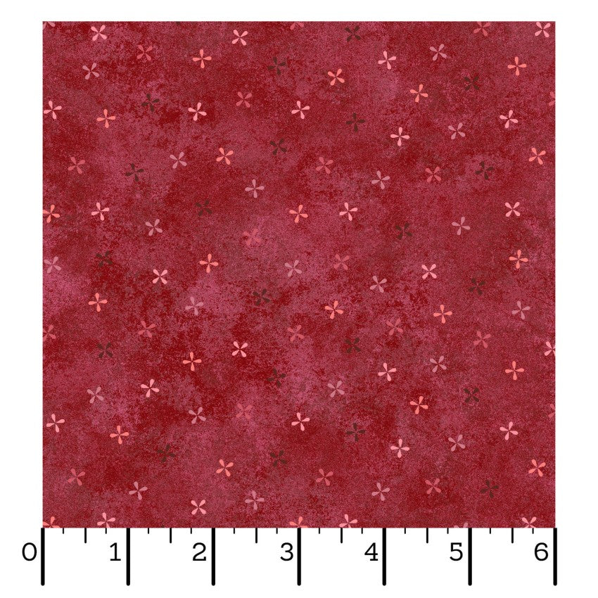 Operetta- Red Pinwheel Petals: Sold by the 1/2 yard
