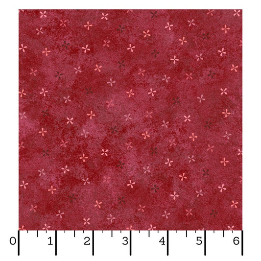 Operetta- Red Pinwheel Petals: Sold by the 1/2 yard
