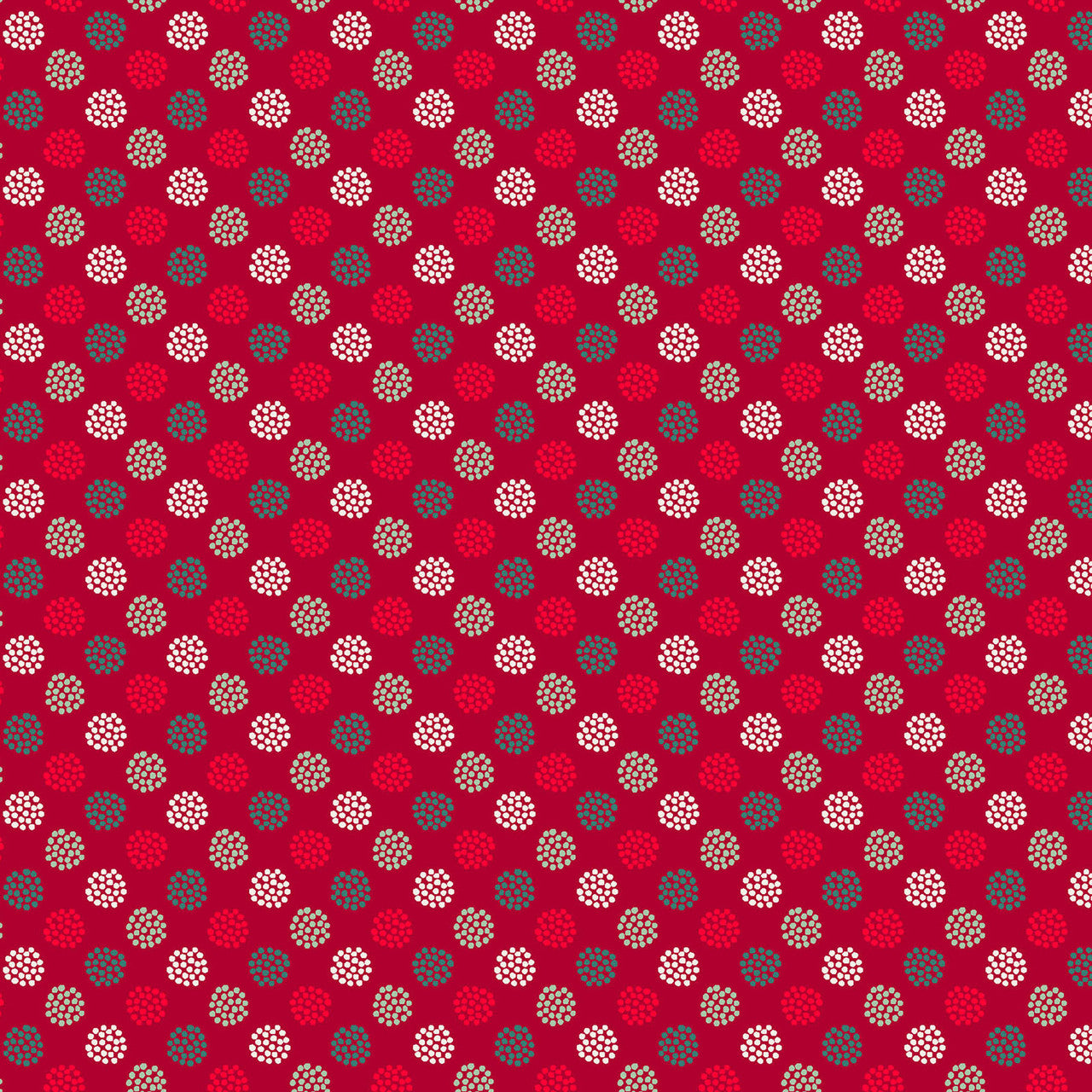 Holiday Stitches- Red Berries: Sold by the 1/2 yard