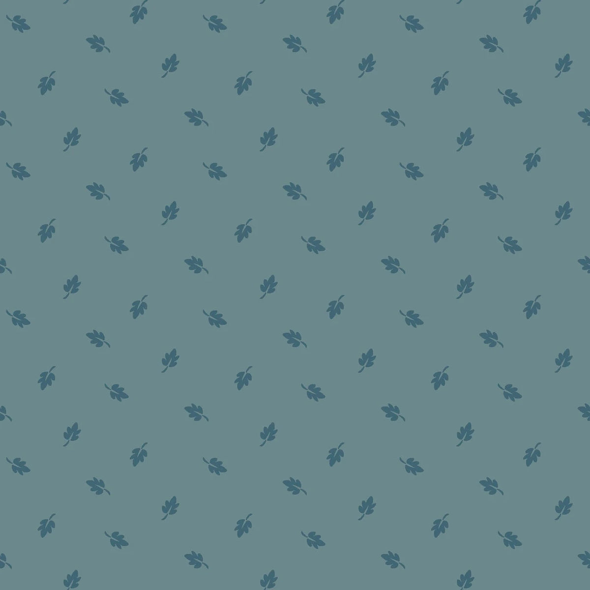 Midnight Bloom- Teal/Blue Falling Leaves: Sold by the 1/2 yard