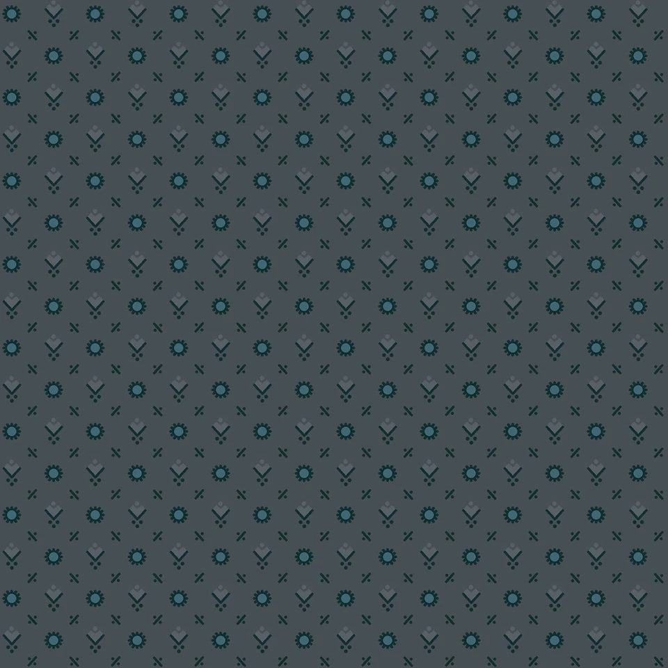 Midnight Bloom- Dark Gray Foulard: Sold by the 1/2 yard