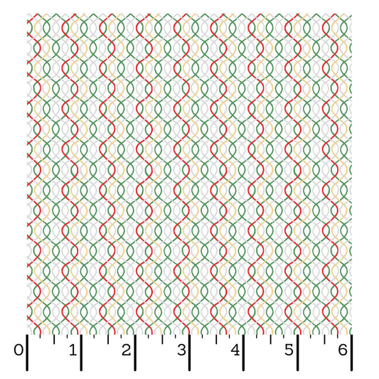 Merry Mix- Metallic White Geometric: Sold by the 1/2 yard