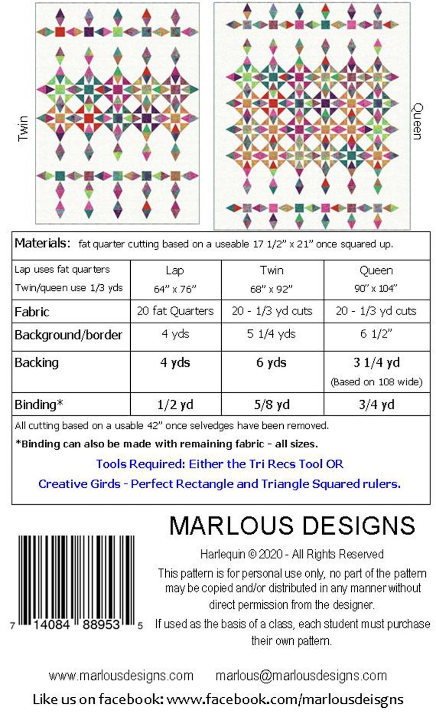 Harlequin Quilt Pattern