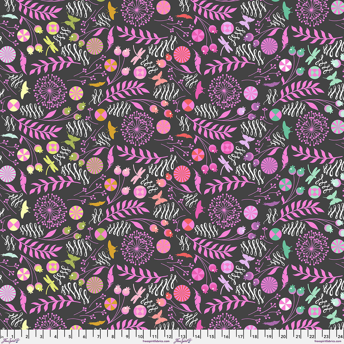Prince Charming Deja Vu MINKY- Licorice Dandelion: Sold by the 1/2 yard *PREORDER