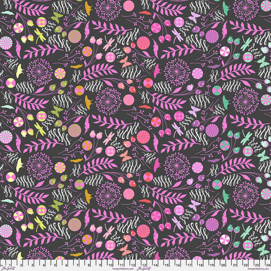 Prince Charming Deja Vu MINKY- Licorice Dandelion: Sold by the 1/2 yard *PREORDER
