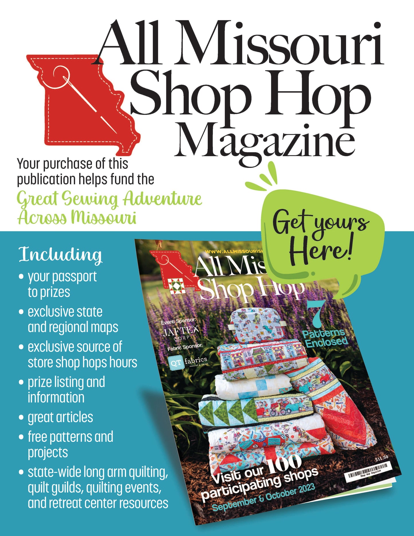 All Missouri Shop Hop 2023 Magazine: Free Store Quilt Square