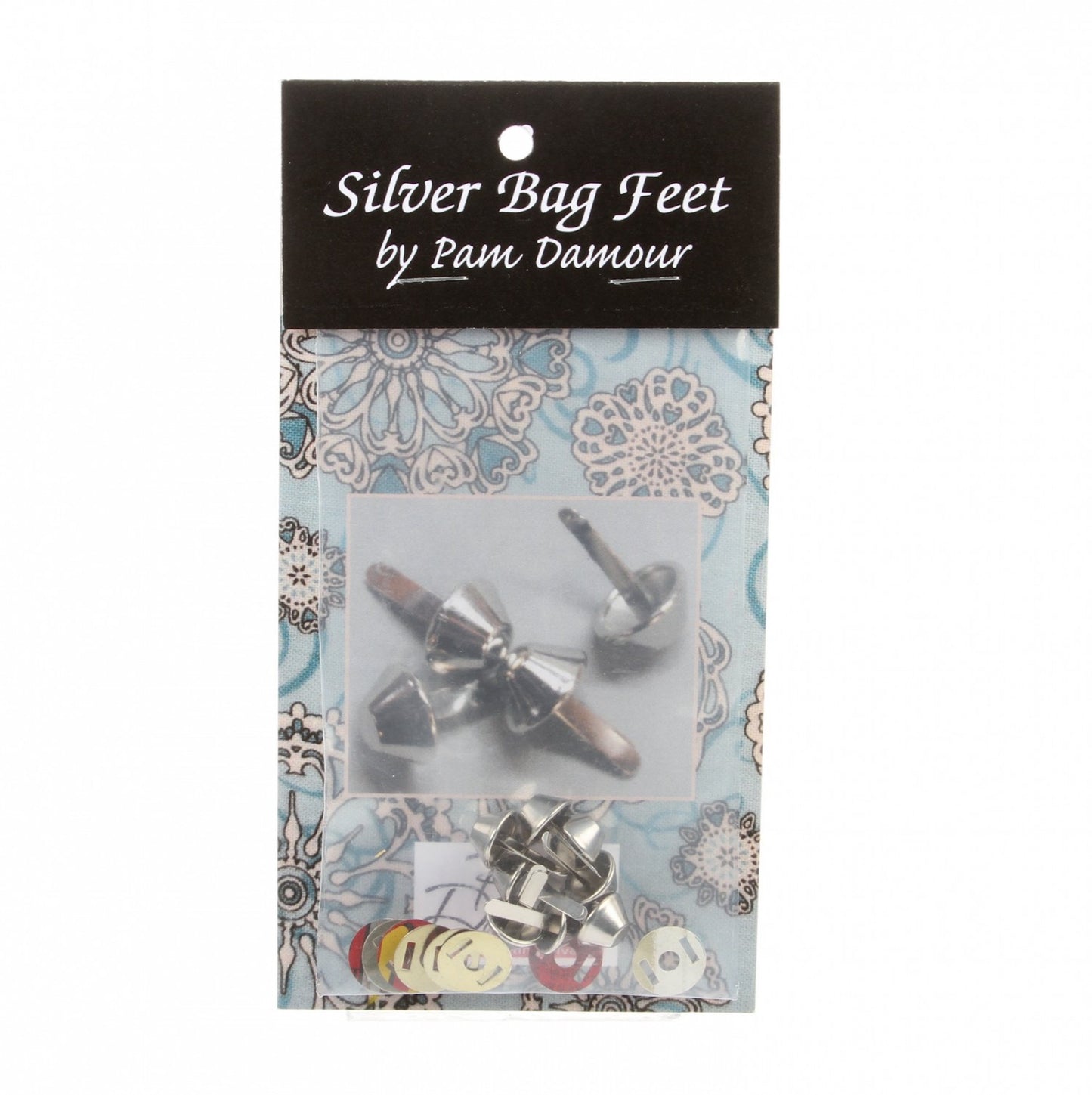 Bag Feet 1/2in Silver: 8 per pack