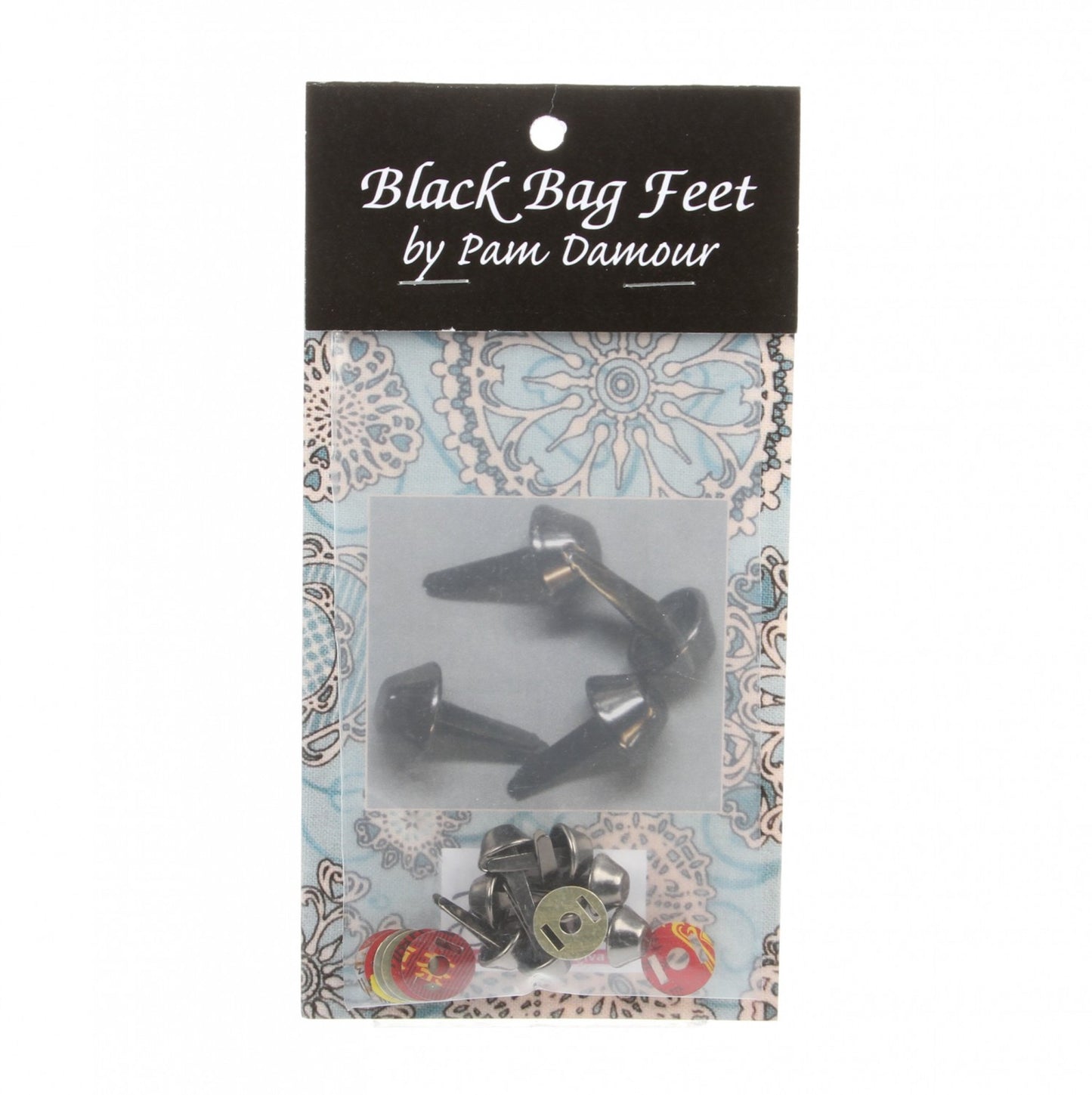 Bag Feet 1/2in Black: 8 per pack