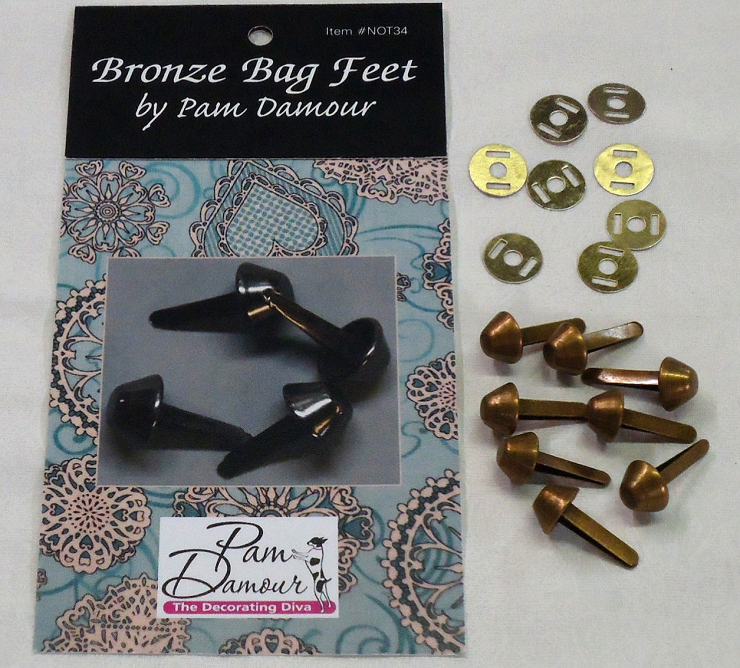 Bag Feet 1/2in Bronze: 8 per pack