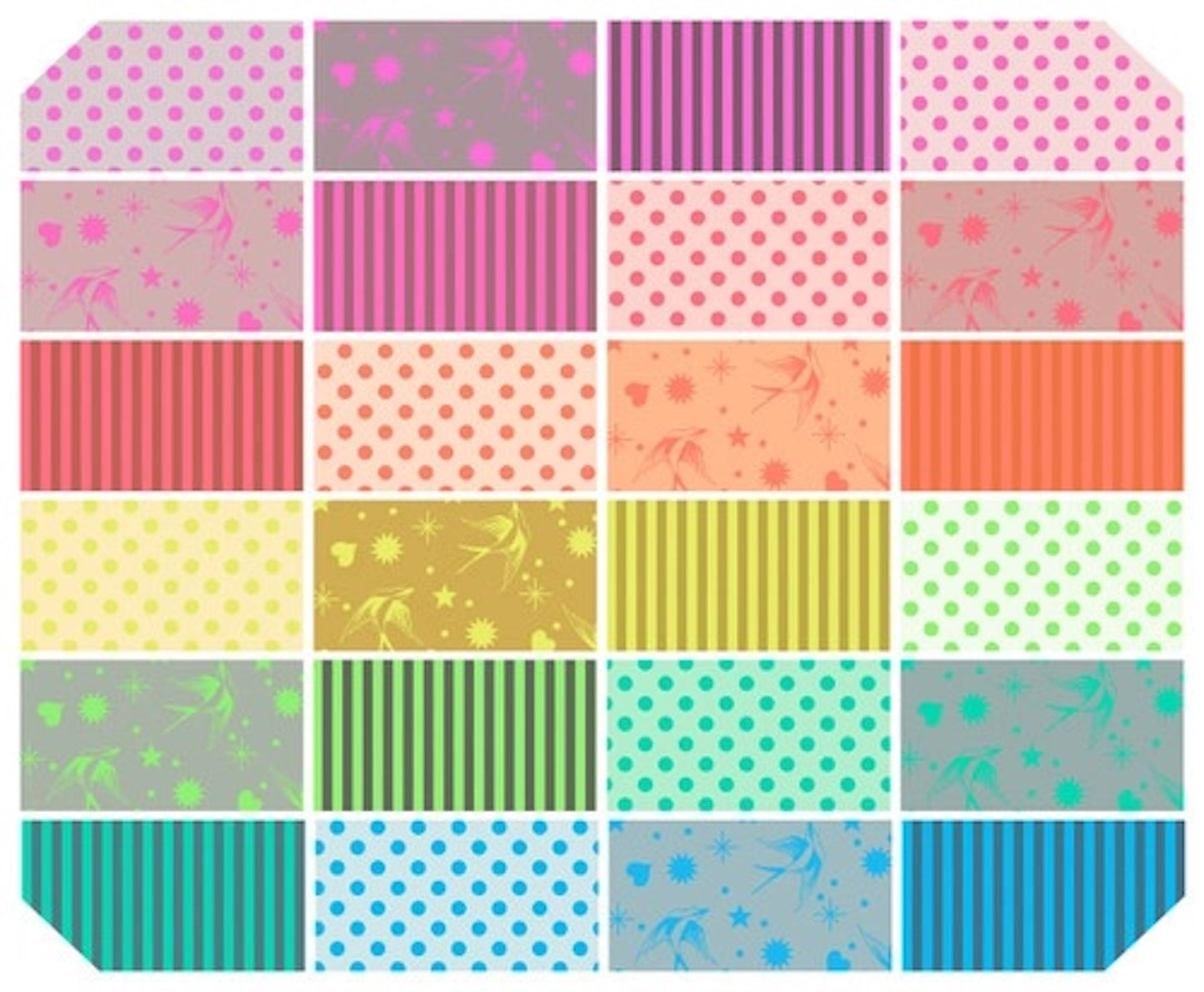 Neon True Colors 42 5" Charm Pack- Tula Pink