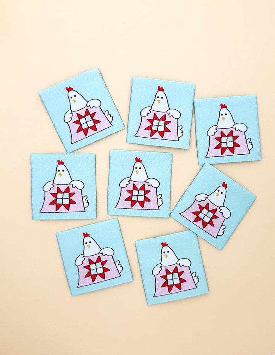 Quilty Hen Woven Quilt Labels- 8pk
