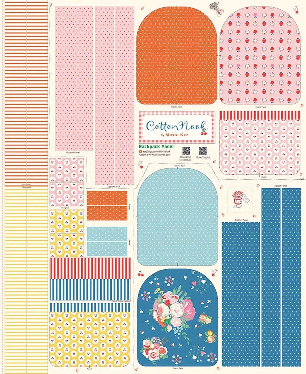 Cotton Nook- Backpack Panel: Sold by the PANEL
