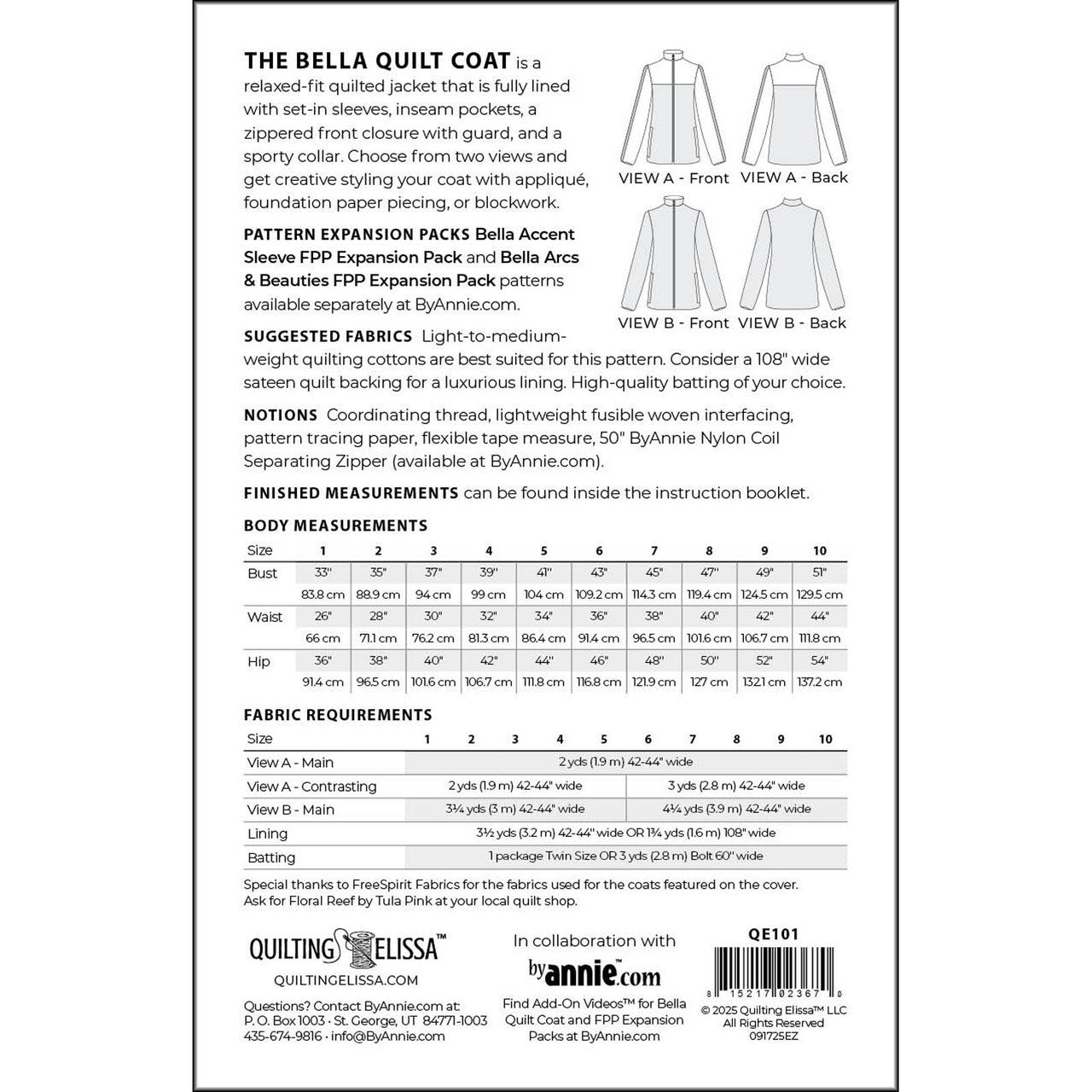 Bella Quilt Coat Pattern