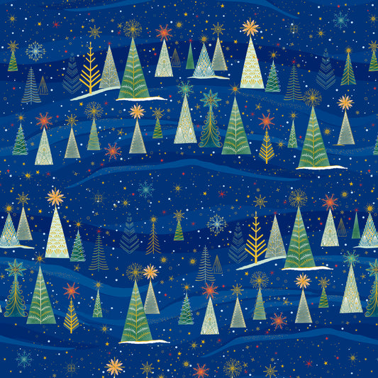Turnowsky Treasures- Dark Blue Snowdrifts Allover: Sold by the 1/2 yard
