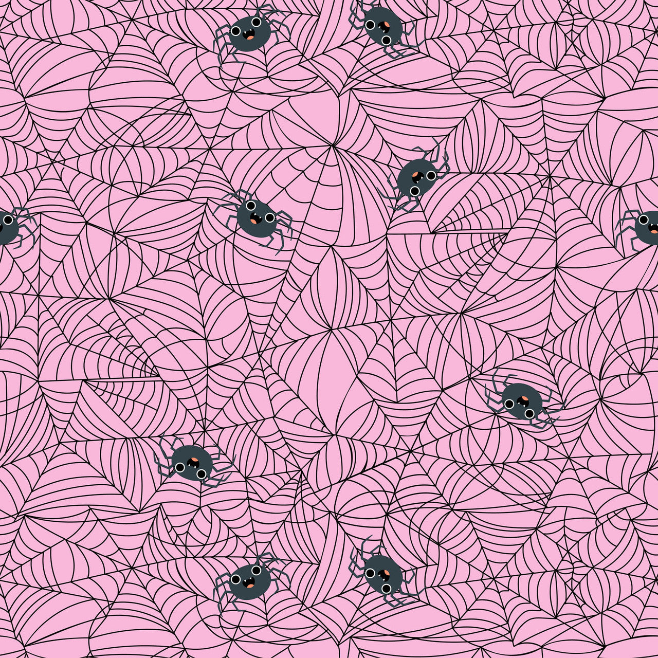 Not Scary- Pink Spunky Spidey: Sold by the 1/2 yard