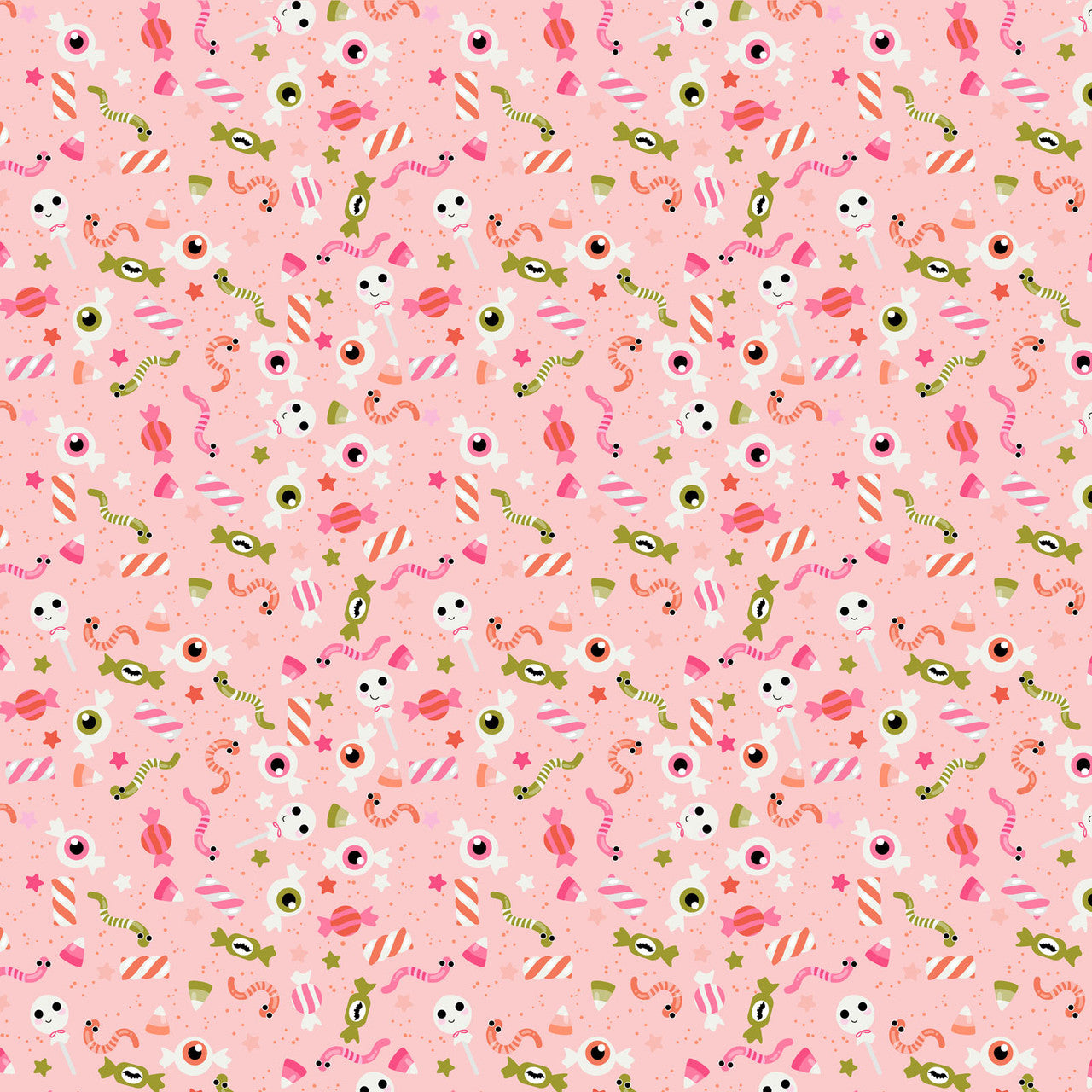Not Scary- Pink Gooey Sweets: Sold by the 1/2 yard