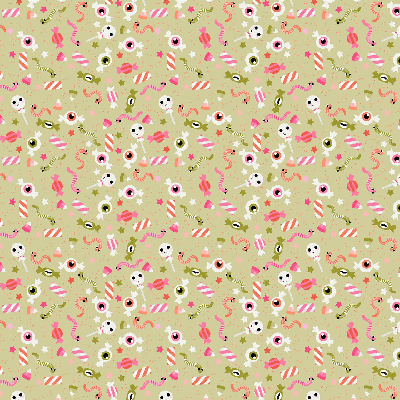 Not Scary- Green Gooey Sweets: Sold by the 1/2 yard
