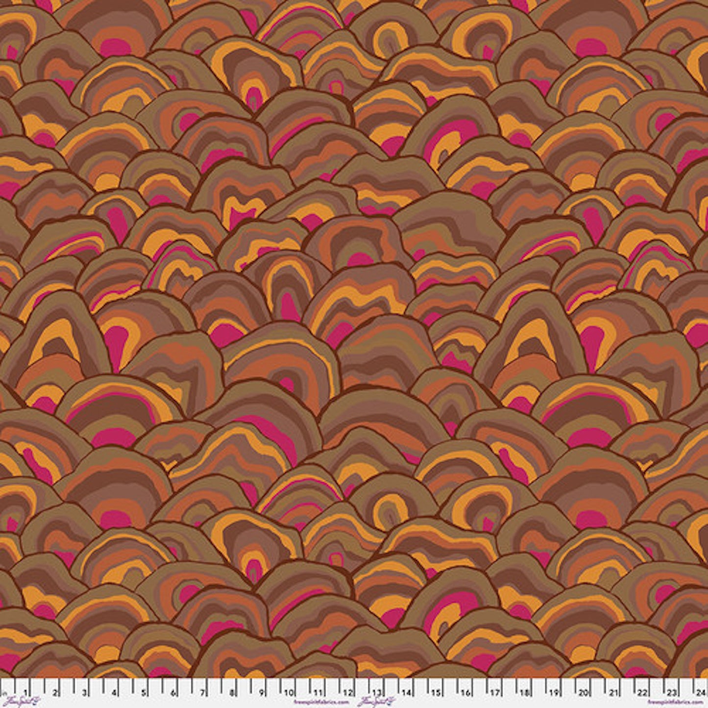 Kaffe Fassett Collective August 2024- Brown Wobble: Sold by the 1/2 yard